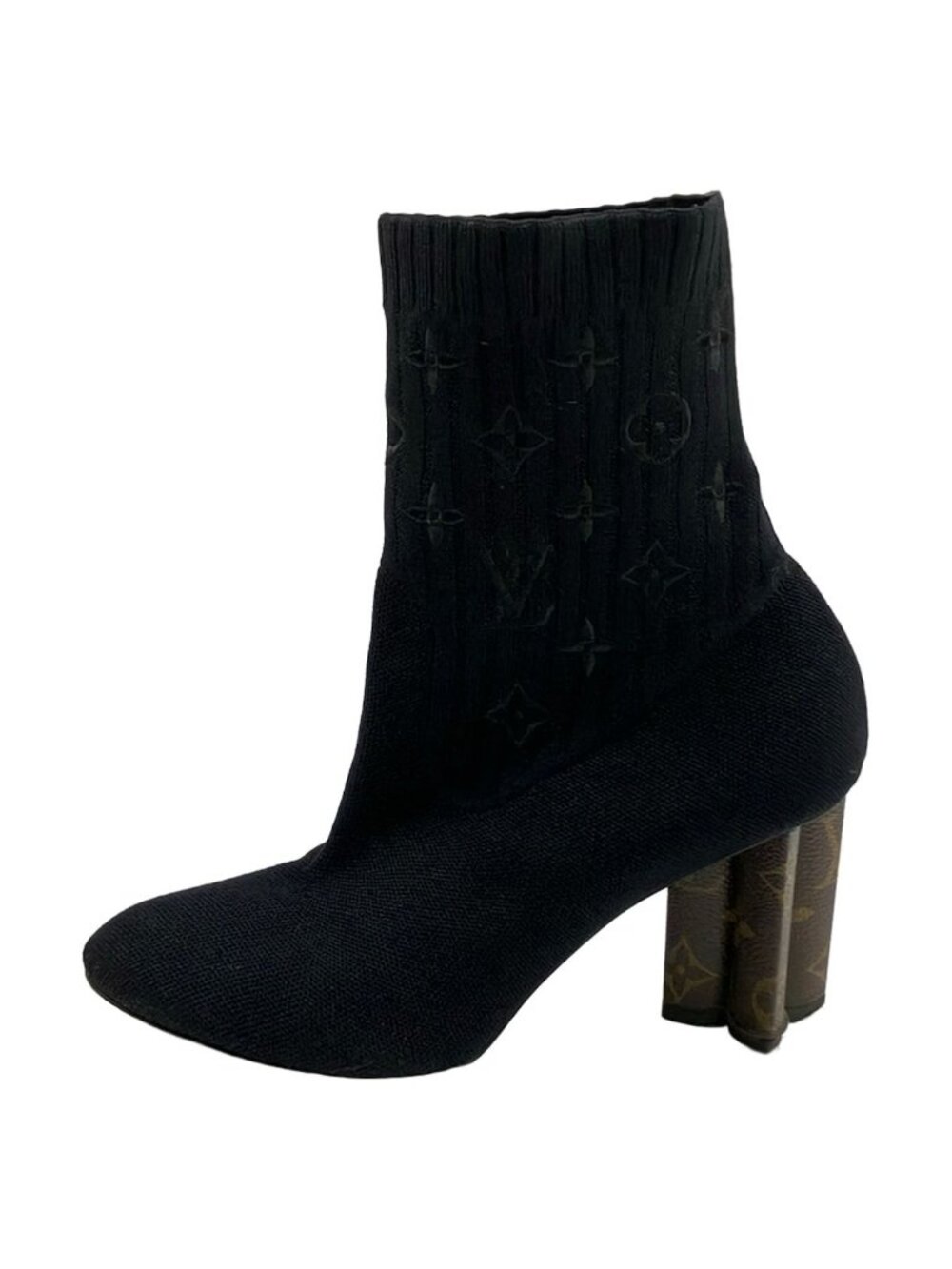 Louis Vuitton Short Boots Silhouette Ankle Black Monogram Canvas